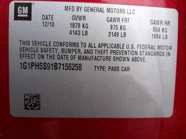 Photo 9 VIN: 1G1PH5S91B7156258 - CHEVROLET CRUZE LTZ 