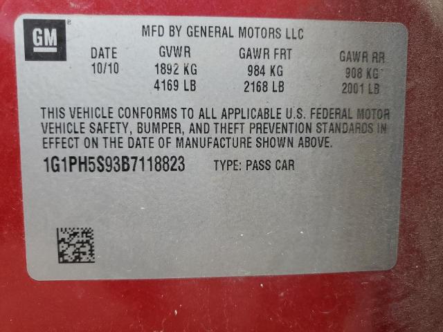 Photo 12 VIN: 1G1PH5S93B7118823 - CHEVROLET CRUZE LTZ 