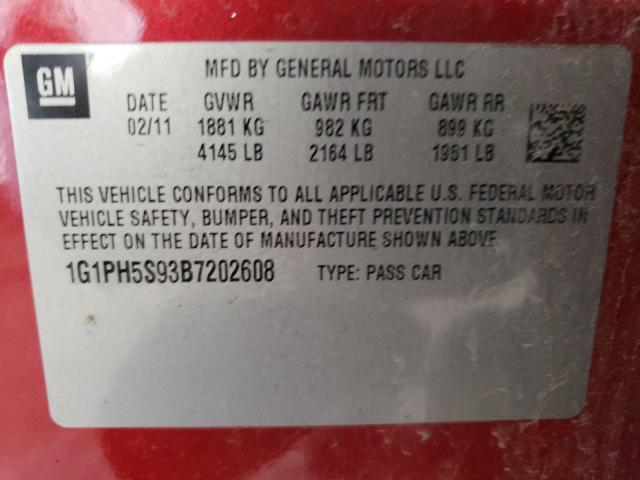 Photo 9 VIN: 1G1PH5S93B7202608 - CHEVROLET CRUZE LTZ 