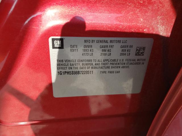 Photo 9 VIN: 1G1PH5S98B7228511 - CHEVROLET CRUZE LTZ 