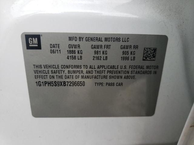 Photo 9 VIN: 1G1PH5S9XB7296650 - CHEVROLET CRUZE LTZ 