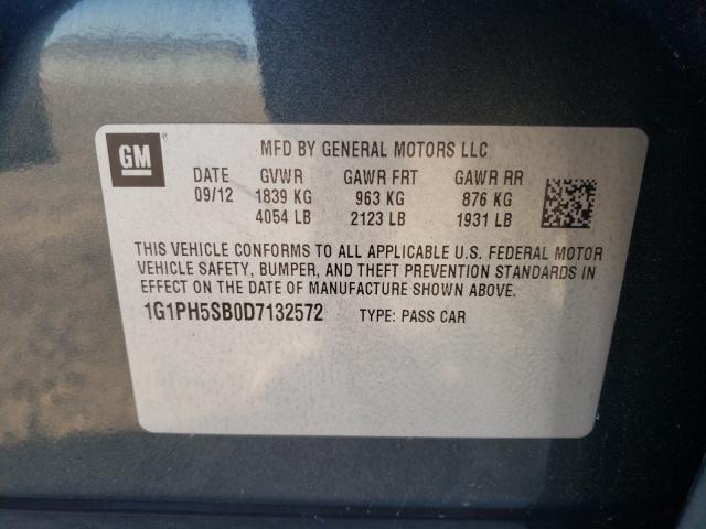 Photo 9 VIN: 1G1PH5SB0D7132572 - CHEVROLET CRUZE ECO 