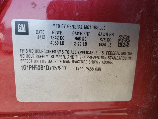 Photo 9 VIN: 1G1PH5SB1D7157917 - CHEVROLET CRUZE ECO 