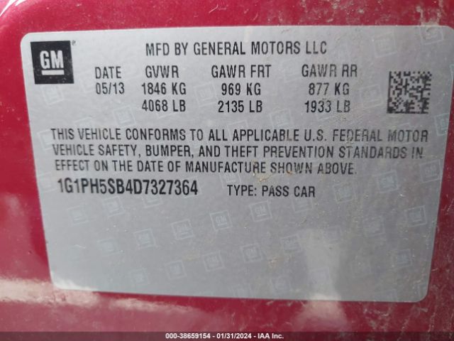 Photo 8 VIN: 1G1PH5SB4D7327364 - CHEVROLET CRUZE 