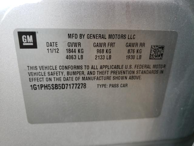 Photo 9 VIN: 1G1PH5SB5D7177278 - CHEVROLET CRUZE ECO 