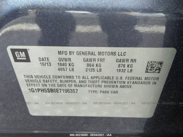 Photo 8 VIN: 1G1PH5SB6E7196357 - CHEVROLET CRUZE 