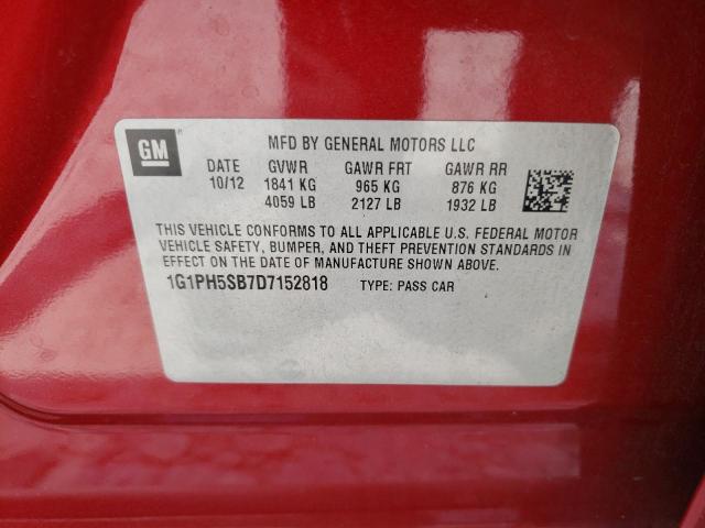 Photo 11 VIN: 1G1PH5SB7D7152818 - CHEVROLET CRUZE ECO 