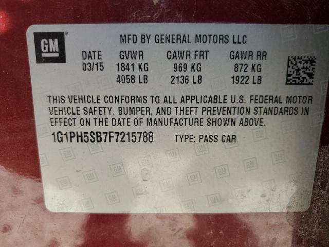 Photo 11 VIN: 1G1PH5SB7F7215788 - CHEVROLET CRUZE ECO 