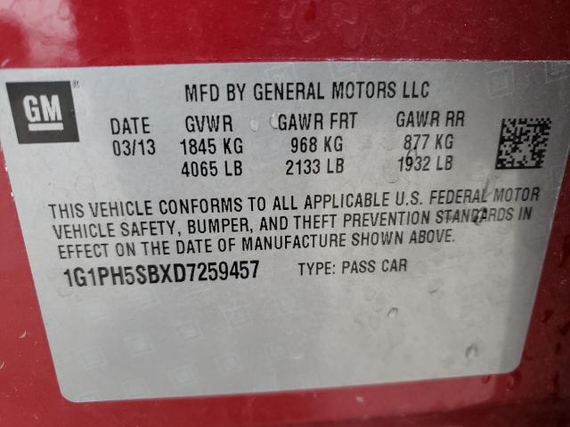 Photo 9 VIN: 1G1PH5SBXD7259457 - CHEVROLET CRUZE ECO 