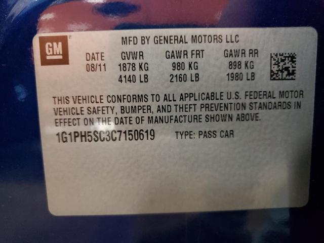 Photo 9 VIN: 1G1PH5SC3C7150619 - CHEVROLET CRUZE LTZ 