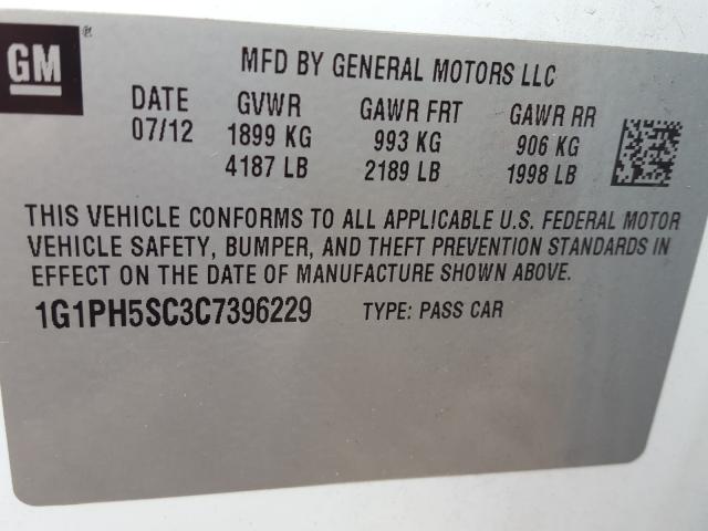 Photo 9 VIN: 1G1PH5SC3C7396229 - CHEVROLET CRUZE LTZ 