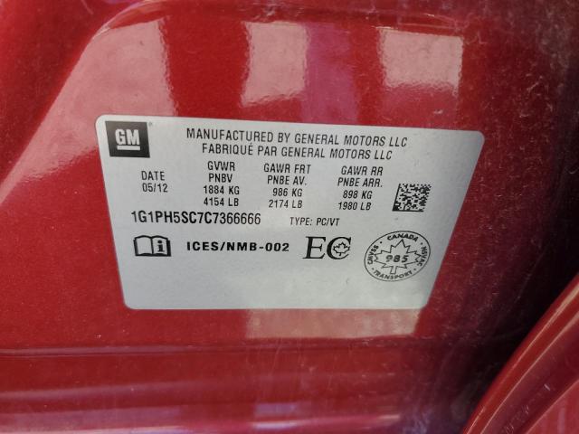 Photo 11 VIN: 1G1PH5SC7C7366666 - CHEVROLET CRUZE LTZ 