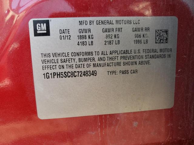 Photo 11 VIN: 1G1PH5SC8C7248349 - CHEVROLET CRUZE 