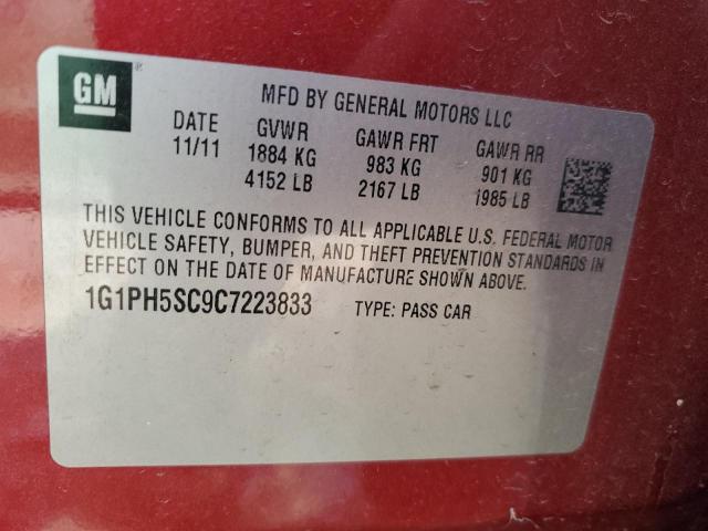 Photo 11 VIN: 1G1PH5SC9C7223833 - CHEVROLET CRUZE 