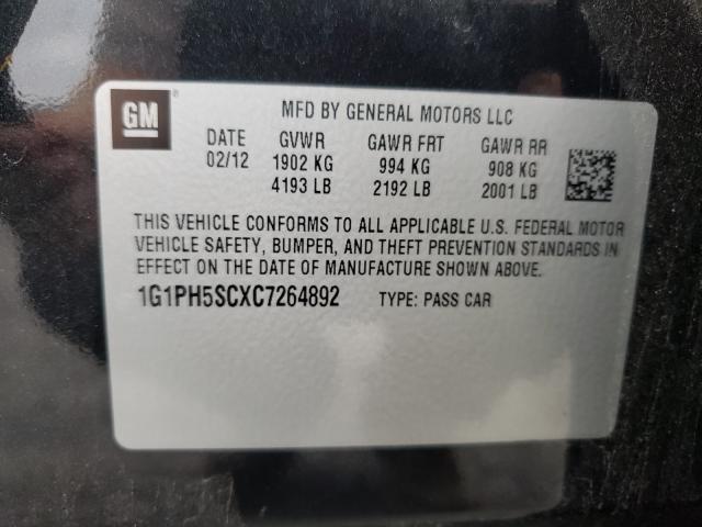 Photo 9 VIN: 1G1PH5SCXC7264892 - CHEVROLET CRUZE LTZ 