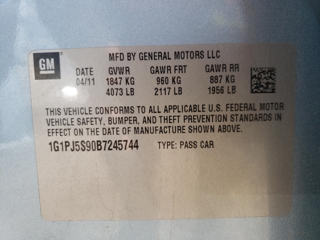 Photo 9 VIN: 1G1PJ5S90B7245744 - CHEVROLET CRUZE ECO 