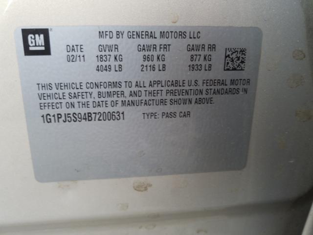 Photo 9 VIN: 1G1PJ5S94B7200631 - CHEVROLET CRUZE ECO 