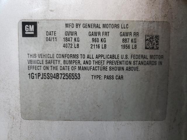 Photo 9 VIN: 1G1PJ5S94B7256553 - CHEVROLET CRUZE ECO 