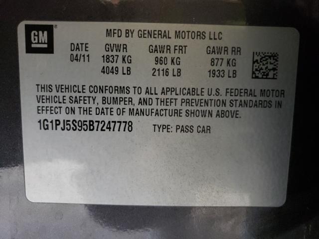 Photo 9 VIN: 1G1PJ5S95B7247778 - CHEVROLET CRUZE ECO 