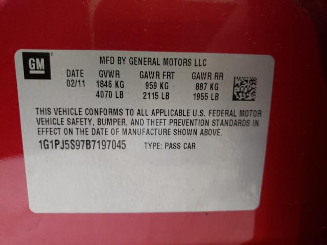 Photo 9 VIN: 1G1PJ5S97B7197045 - CHEVROLET CRUZE ECO 