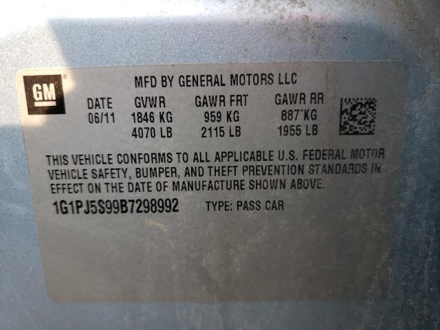 Photo 9 VIN: 1G1PJ5S99B7298992 - CHEVROLET CRUZE ECO 