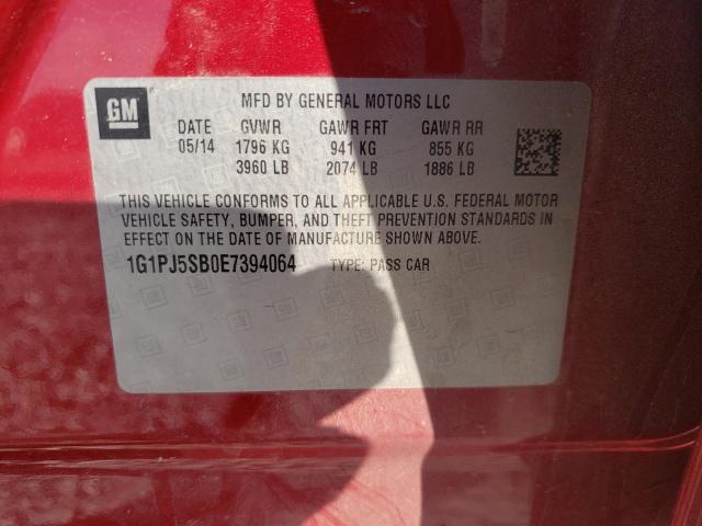 Photo 9 VIN: 1G1PJ5SB0E7394064 - CHEVROLET CRUZE ECO 