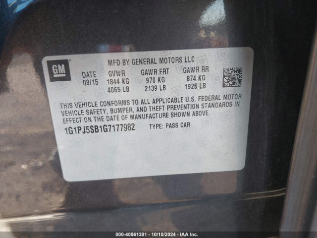 Photo 8 VIN: 1G1PJ5SB1G7177982 - CHEVROLET CRUZE LIMITED 