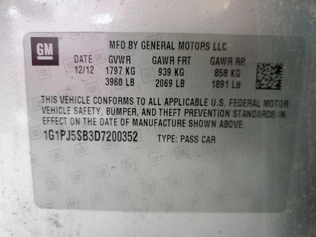 Photo 12 VIN: 1G1PJ5SB3D7200352 - CHEVROLET CRUZE ECO 