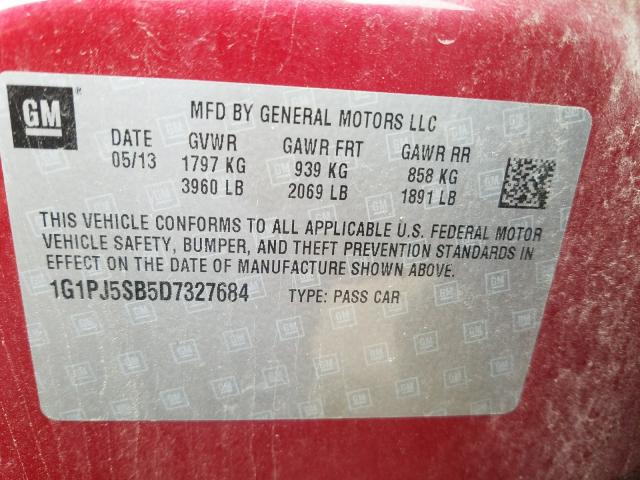 Photo 9 VIN: 1G1PJ5SB5D7327684 - CHEVROLET CRUZE ECO 