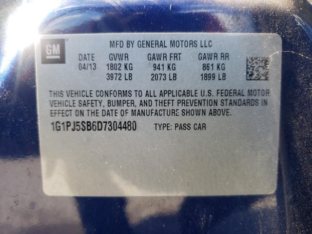 Photo 9 VIN: 1G1PJ5SB6D7304480 - CHEVROLET CRUZE ECO 