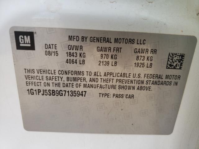 Photo 9 VIN: 1G1PJ5SB9G7135947 - CHEVROLET CRUZE LIMI 