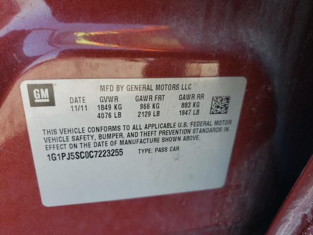 Photo 9 VIN: 1G1PJ5SC0C7223255 - CHEVROLET CRUZE ECO 