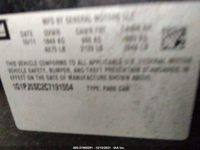 Photo 8 VIN: 1G1PJ5SC2C7191554 - CHEVROLET CRUZE 