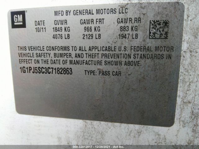 Photo 8 VIN: 1G1PJ5SC3C7182863 - CHEVROLET CRUZE 