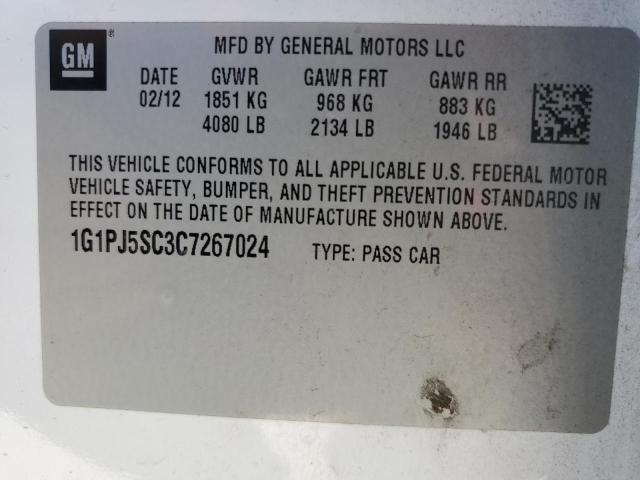 Photo 11 VIN: 1G1PJ5SC3C7267024 - CHEVROLET CRUZE ECO 