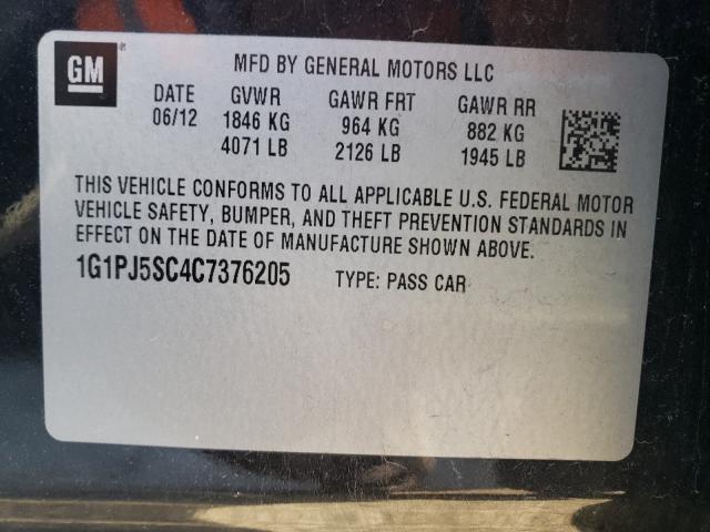 Photo 9 VIN: 1G1PJ5SC4C7376205 - CHEVROLET CRUZE ECO 