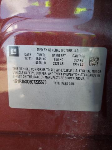 Photo 11 VIN: 1G1PJ5SC6C7235670 - CHEVROLET CRUZE ECO 