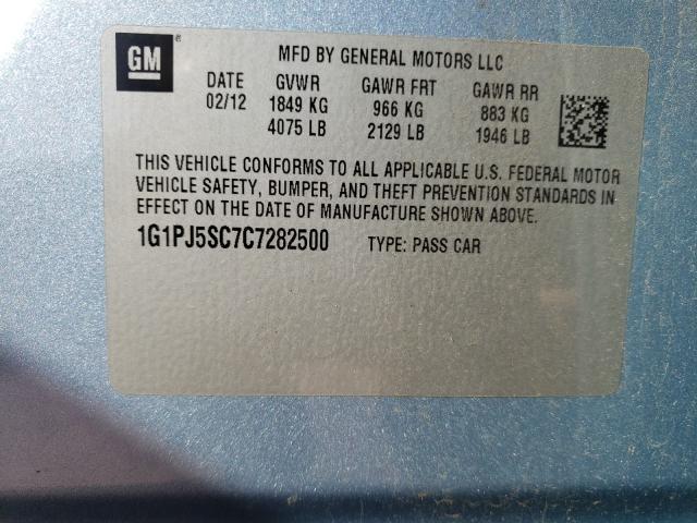 Photo 9 VIN: 1G1PJ5SC7C7282500 - CHEVROLET CRUZE ECO 