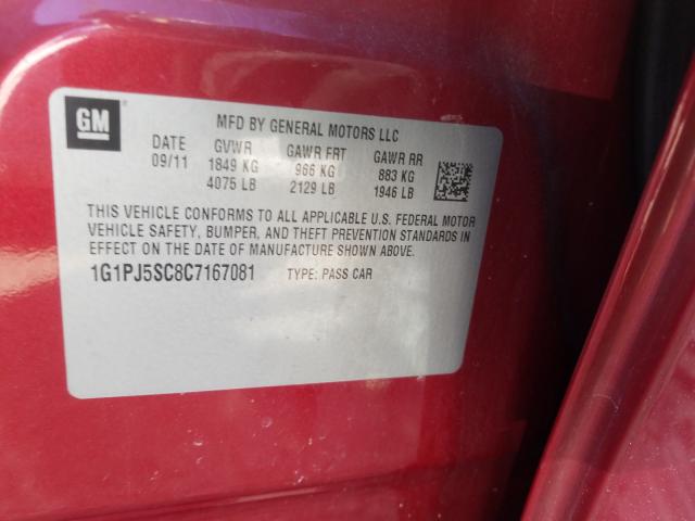 Photo 9 VIN: 1G1PJ5SC8C7167081 - CHEVROLET CRUZE ECO 