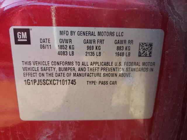 Photo 9 VIN: 1G1PJ5SCXC7101745 - CHEVROLET CRUZE ECO 