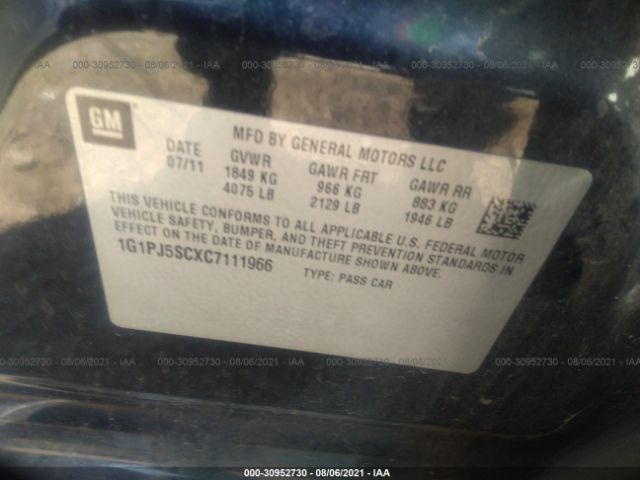 Photo 8 VIN: 1G1PJ5SCXC7111966 - CHEVROLET CRUZE 