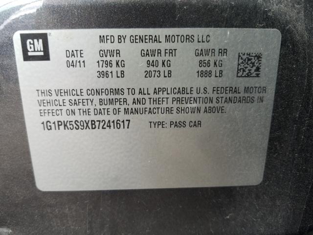 Photo 9 VIN: 1G1PK5S9XB7241617 - CHEVROLET CRUZE ECO 