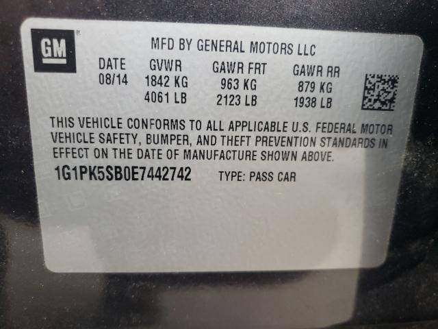 Photo 9 VIN: 1G1PK5SB0E7442742 - CHEVROLET CRUZE LT 