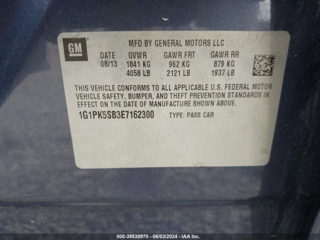 Photo 8 VIN: 1G1PK5SB3E7162300 - CHEVROLET CRUZE 