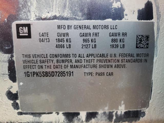 Photo 9 VIN: 1G1PK5SB5D7285191 - CHEVROLET CRUZE LT 