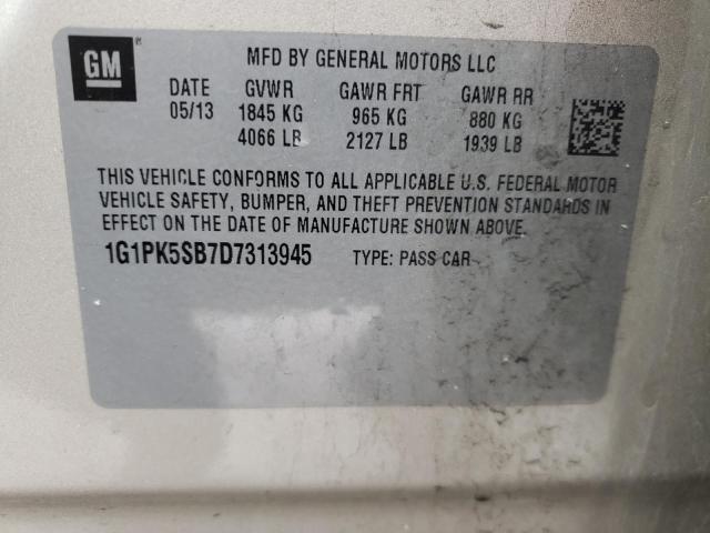 Photo 9 VIN: 1G1PK5SB7D7313945 - CHEVROLET CRUZE LT 