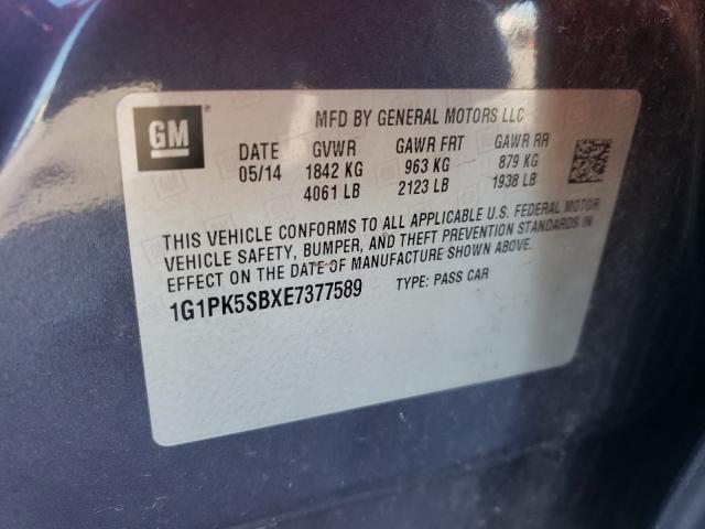 Photo 9 VIN: 1G1PK5SBXE7377589 - CHEVROLET CRUZE LT 