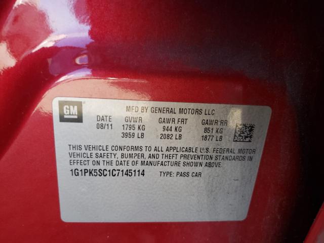 Photo 9 VIN: 1G1PK5SC1C7145114 - CHEVROLET CRUZE ECO 