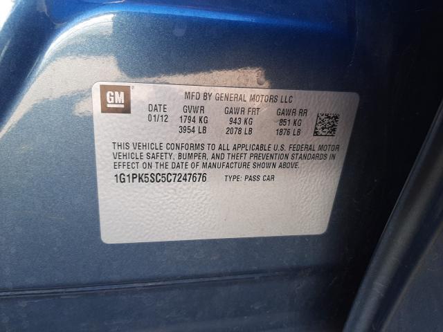 Photo 9 VIN: 1G1PK5SC5C7247676 - CHEVROLET CRUZE ECO 