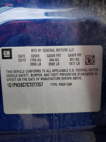 Photo 9 VIN: 1G1PK5SC7C7277357 - CHEVROLET CRUZE ECO 